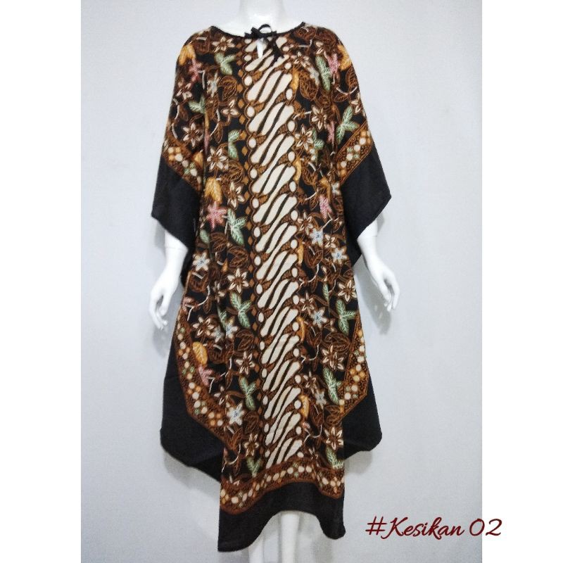 DRESS KAFTAN KELELAWAR SUPER JUMBO LD 140 BATIK CAP ASLI BAHAN PRIMISIMA