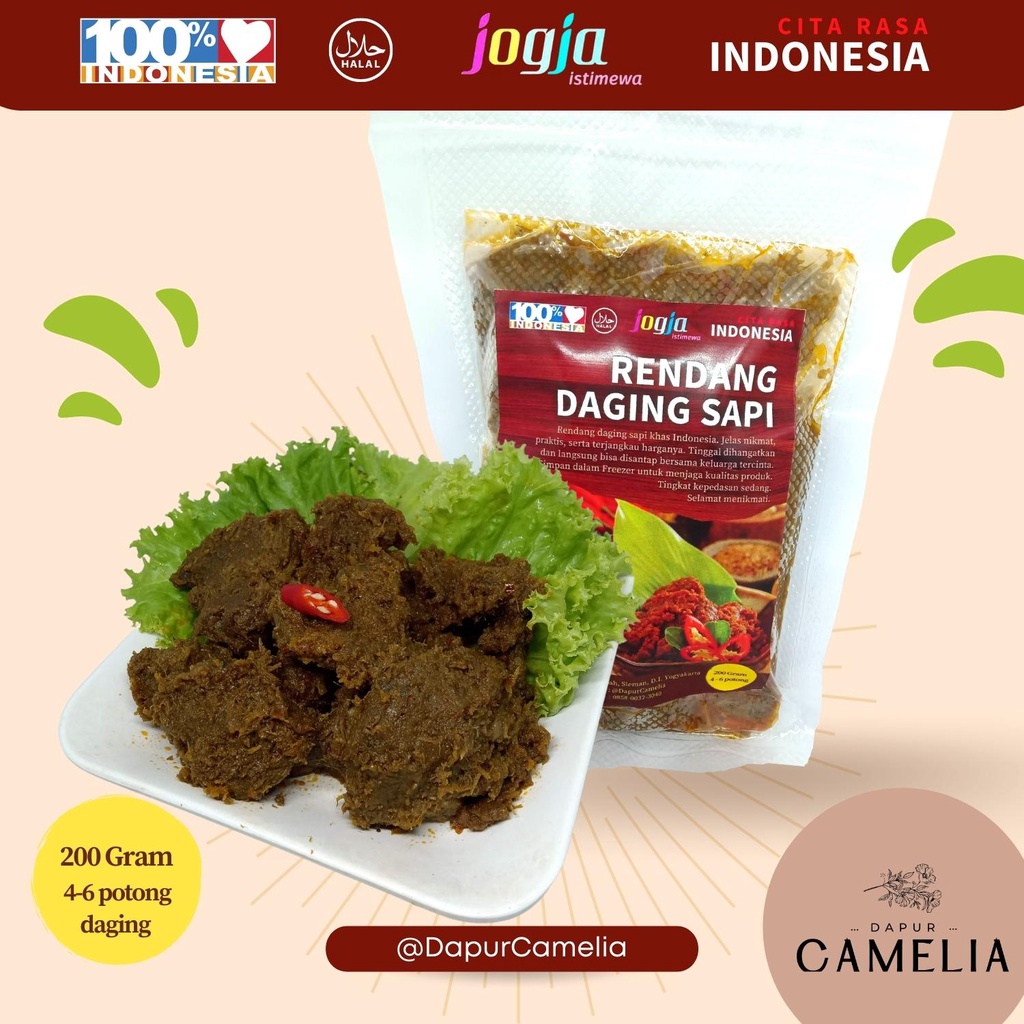

Rendang Daging Sapi Frozen Food Kemasan 200 gr