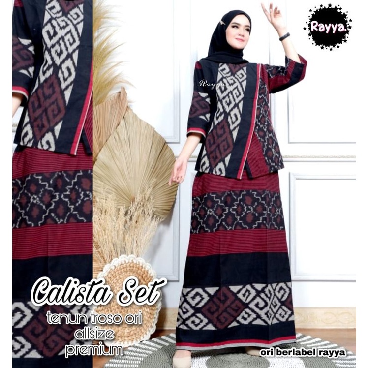 Calista Set #2/ Setelan Blouse dan Rok Tenun