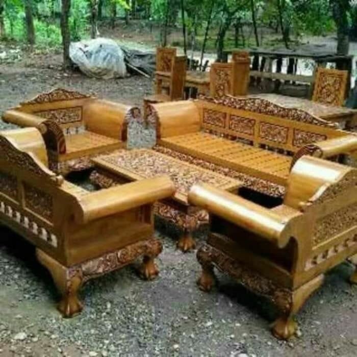 KURSI TAMU MADURA KAKI GARENG JATI-KURSI MINIMALIS-SOFA-RAK