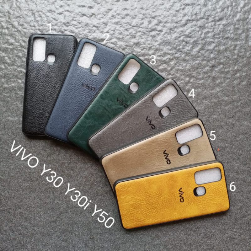 Case Vivo Y30 Y30i Y50 . Y11 Y12 Y12i Y15 Y17 Y3 2019 U10 leather kulit soft softcase softshell