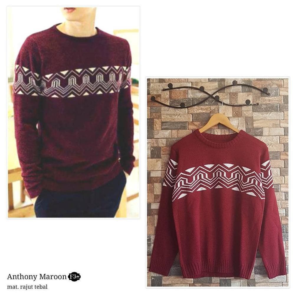 POJOK_FASHION.CO.ID - SWEATER RAJUT ANTHONY TRIBALL BEST SELLER