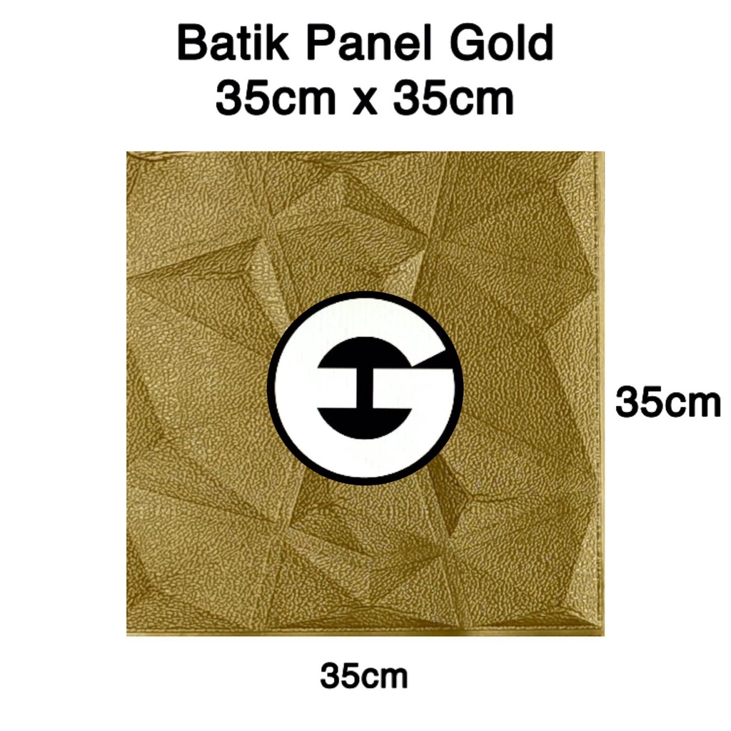 WA Wallpaper Foam 3D Batik Panel Diamond Triangle Dinding Sticker-BTP Gold 35cmx35cm