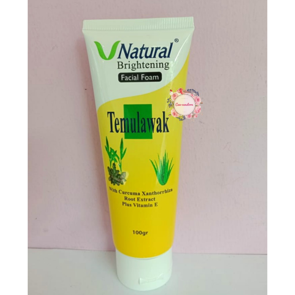 FACIAL FOAM TEMULAWAK 100 GR V NATURAL || BRIGHTENING FACIAL WASH