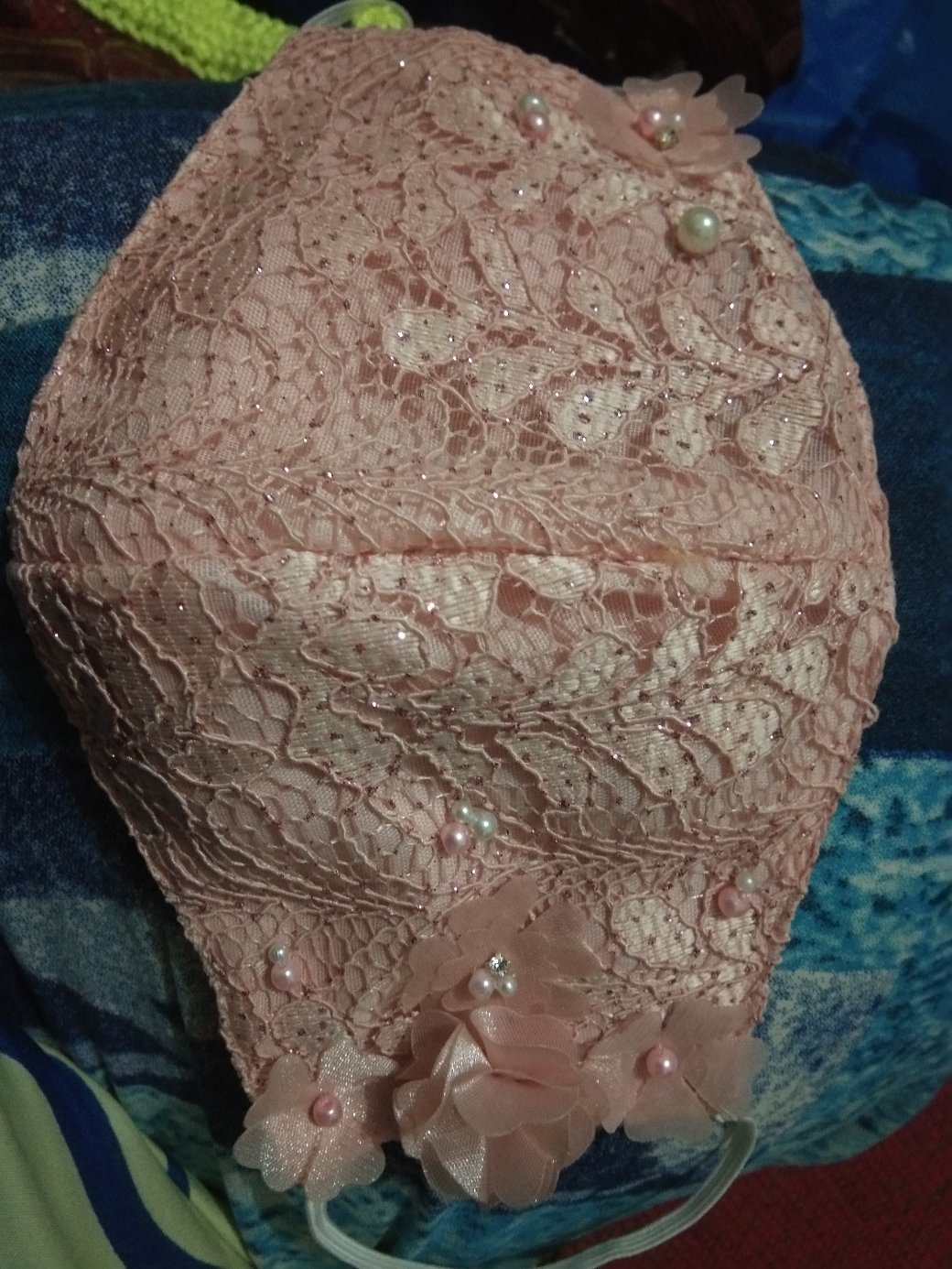 Masker Hijab Headloop Kain Oxford Fashion Organza