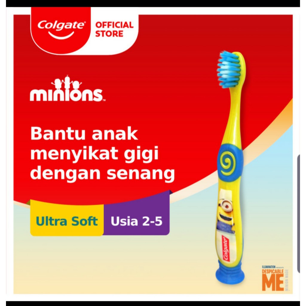 Colgate Minion Tooth Brush  Sikat Gigi Anak Minion Stage 1 dan Stage 2 Minion Toothbrush with suctio