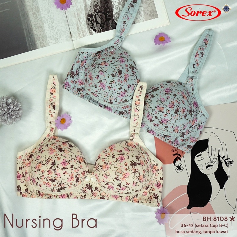 Bra Sorex 8108 BH Wanita Menyusui Busa Tanpa Kawat Kancing Depan