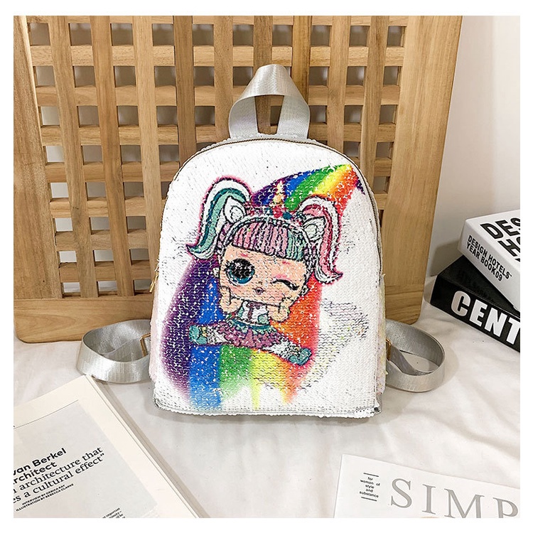 Glorykidz BA1941 Tas Anak Ransel Backpack Sequin 2 Gambar Import