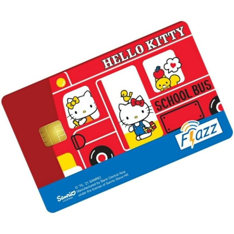 Kartu eTOLL Flazz BCA Gen2 / Gen 2 Limited Edition Hello Kitty School Bus ORI /Like eTOLL eMONEY Tapcash or Brizzi