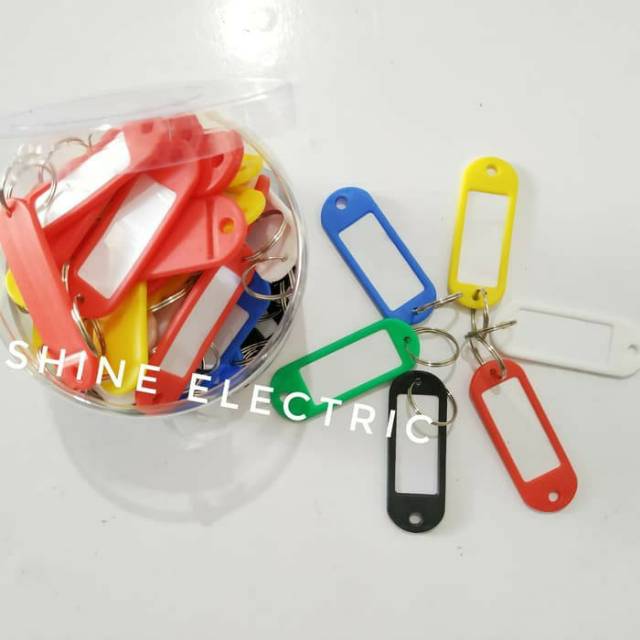 Key ring isi 50 Gantungan kunci label  Nama tag label  