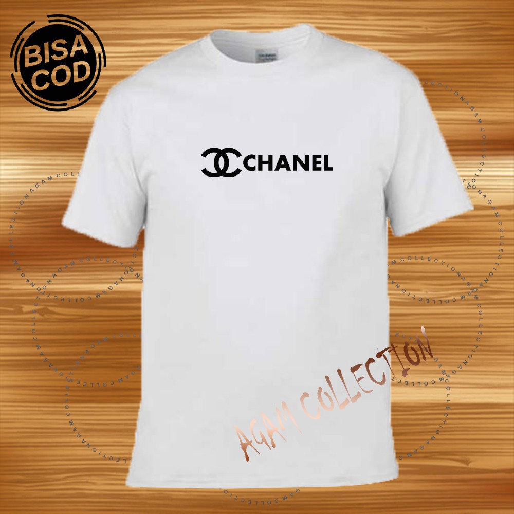 Agam Collection Baju Kaos Distro CH4NEL 020 Text Hitam Lengan Pendek  Premium Quality