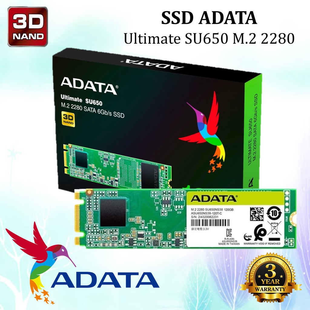 ADATA SSD ULTIMATE M2 SU650 2280 120GB 240GB 480GB