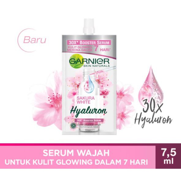 ☘️Yuri Kosmetik☘️ Garnier Sakura White Hyaluron 30x Booster Serum Sachet 7.5ml