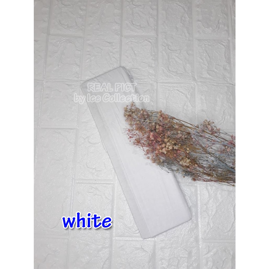 PREMIUM MANSET Tangan Sambung Punggung Kaos Rayon Anti Melorot Balero Bolero Mangset Iner Inner-White