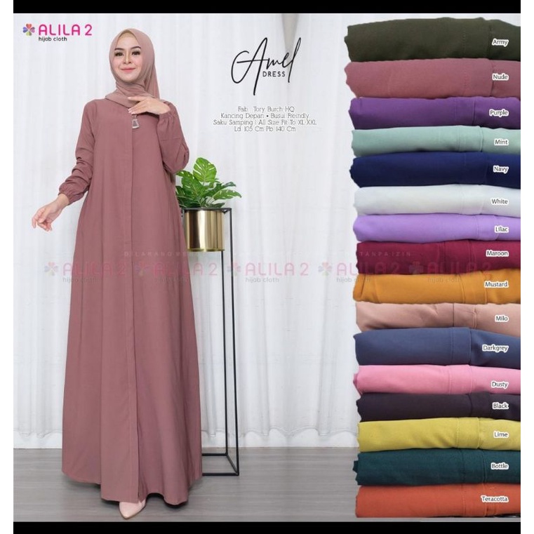 AMEL DRESS ORIGINAL ALILA FASHION MURAH SOLO