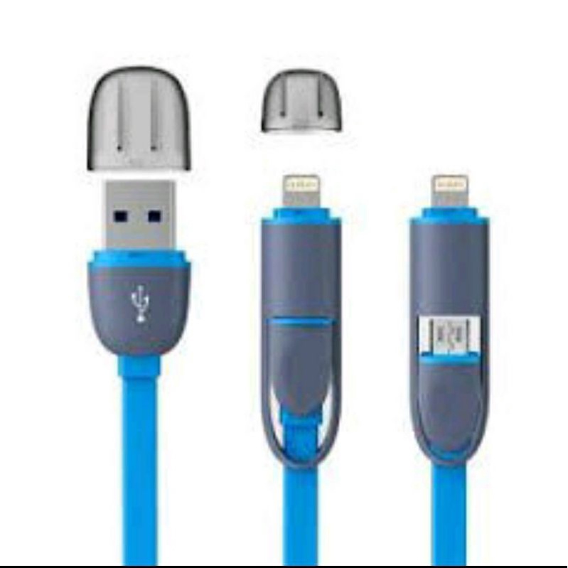 kabel data 2in1 android iphone kabel casan micro usb iphone 2in1 kabel casan cabang 2