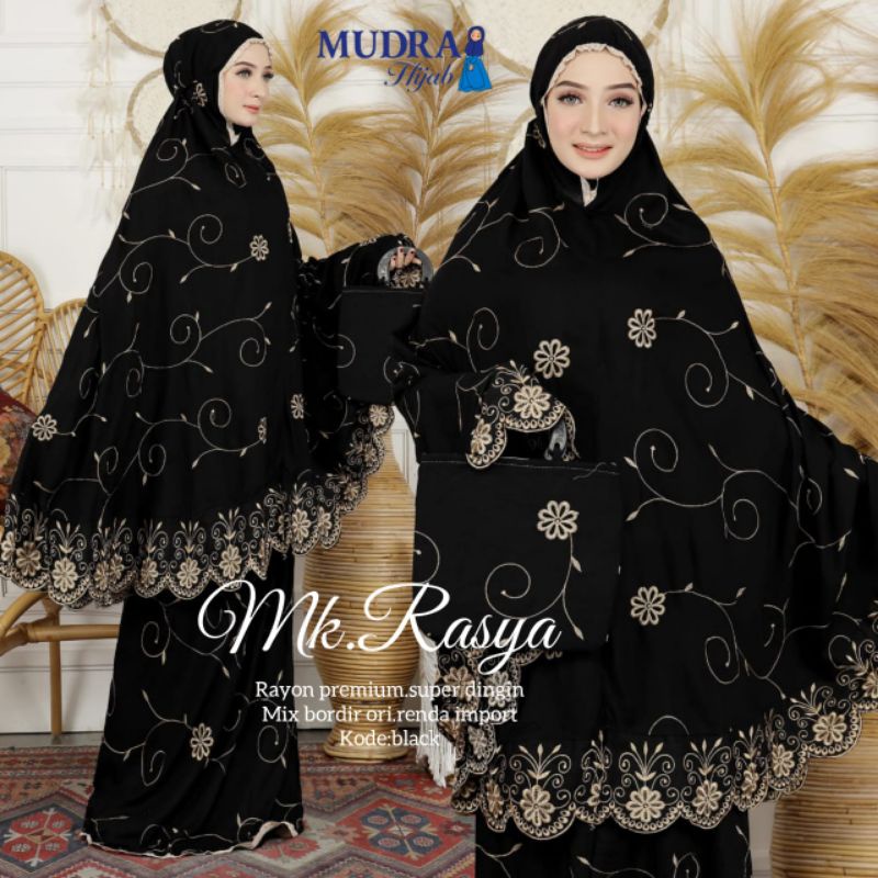 Mukena Rasya by mudra hijab / Mukena bordir ori / Mukena bahan rayon original