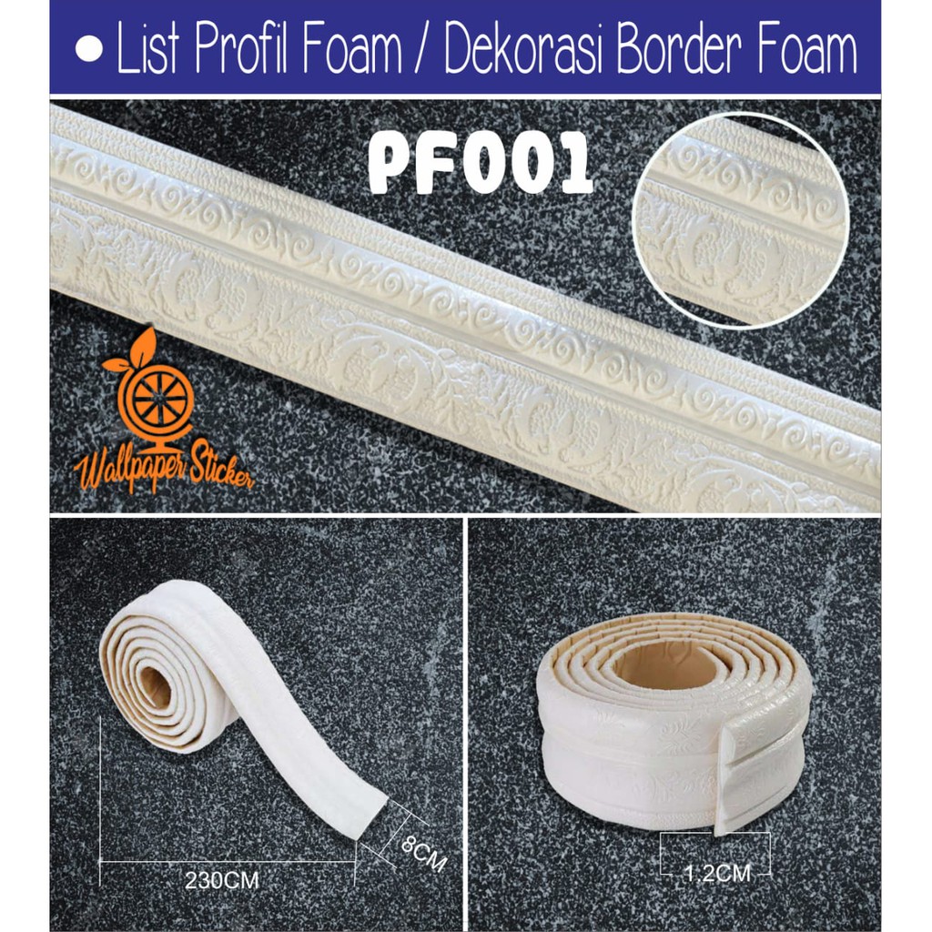 List Profil Foam Wallpaper 8Cm x 2,2 Meter Moulding Dekorasi Dinding Plafon Vintage Borders