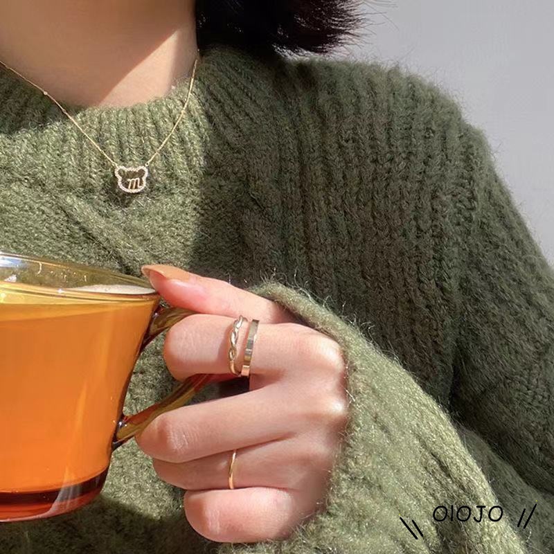 Beruang Kalung Wanita Sweater Wanita Panjang 2021 Baru Rantai Klavikula Wanita Fashion Aksesoris - ol