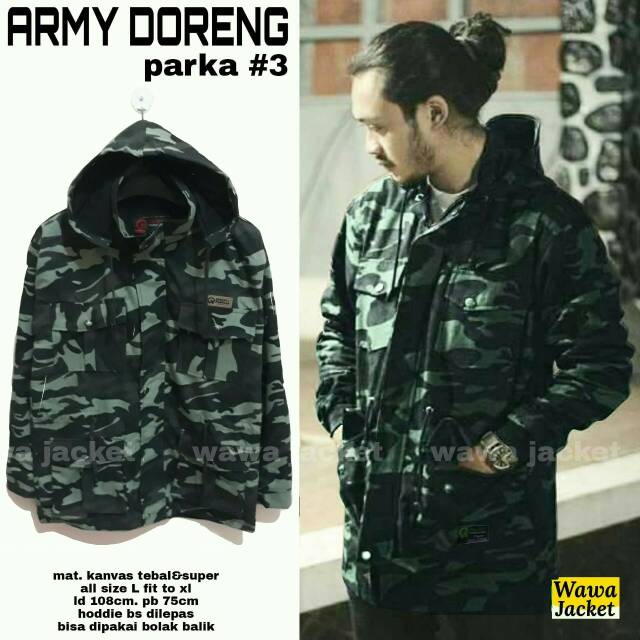Jaket Army Doreng parka #3