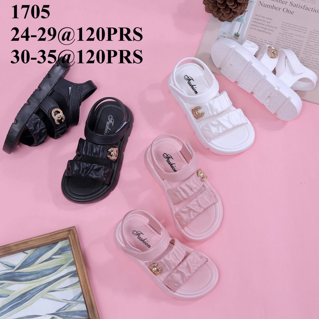 Sandal Double Strap Fashion Anak Import 1705 (SIZE 24-35) MERK FASHION ORIGINAL