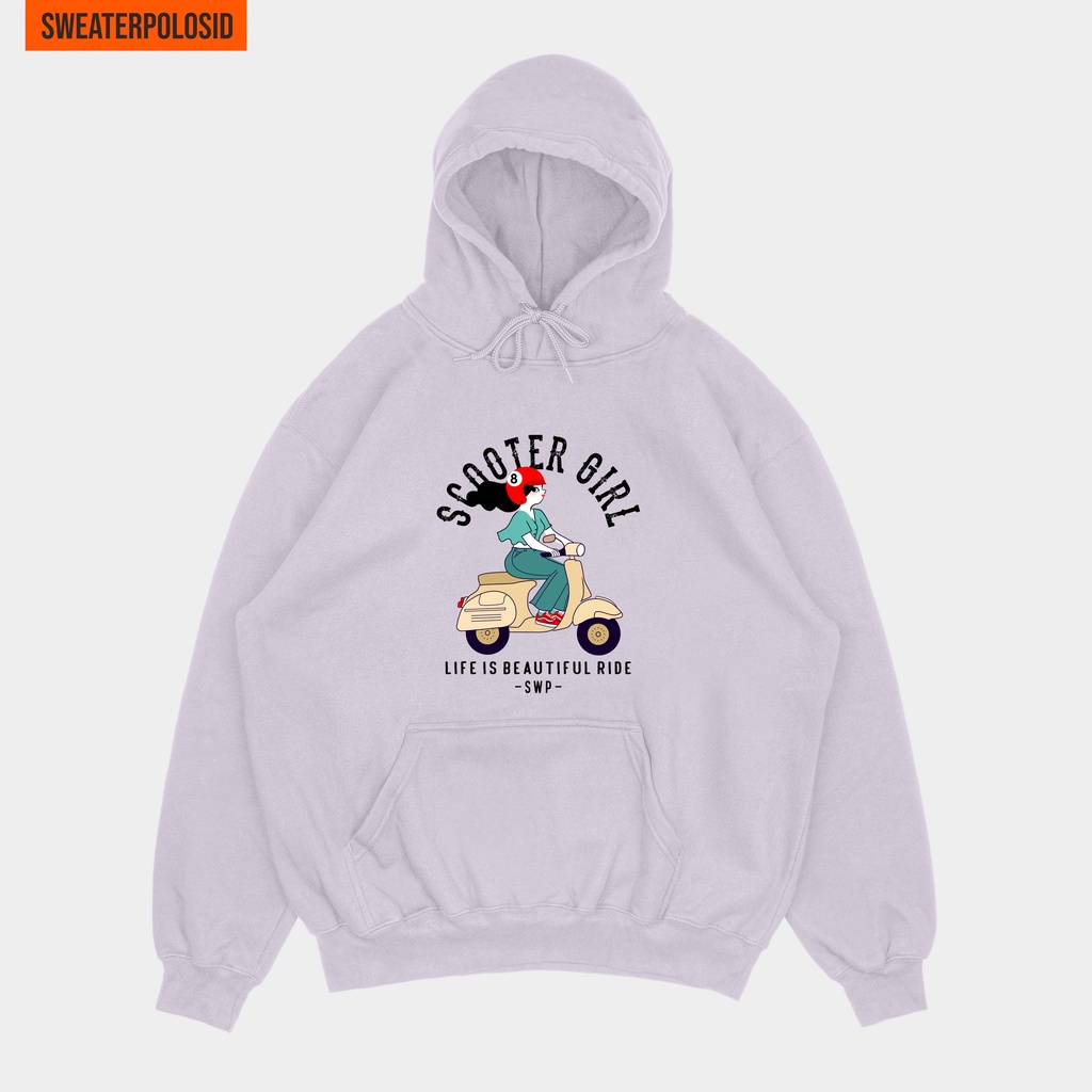 SWEATERPOLOSID Hoodie Jumper Scooter Girl S - XXL (Pria & Wanita)-LAVENDER