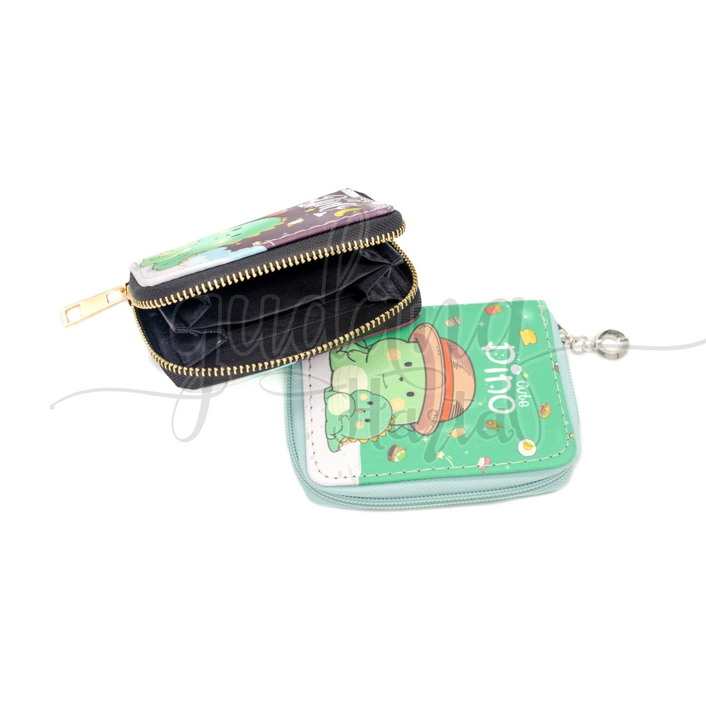 Dompet Wanita Mini Chubby Dino Purse Motif Green Dinosaurus Animal GH 402002