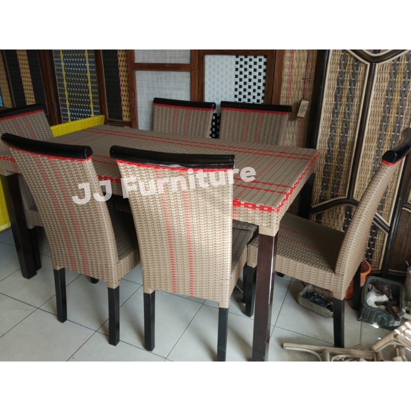 meja makan murah makassar meja makan rotan asli