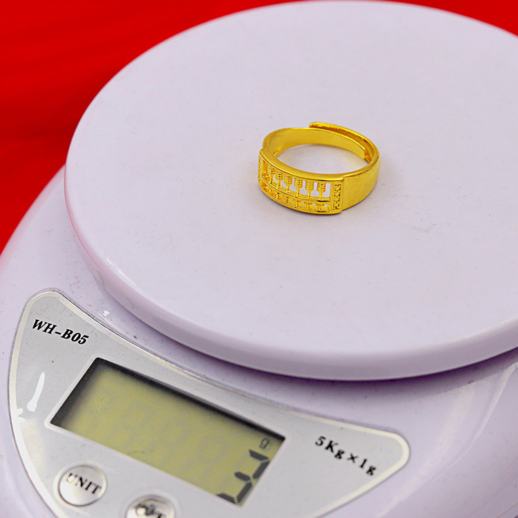 Cincin Sempoa Lapis Emas Asli Kadar 375 Model Terbuka Dapat Disesuaikan Gaya Retro Korea Untuk Wanita