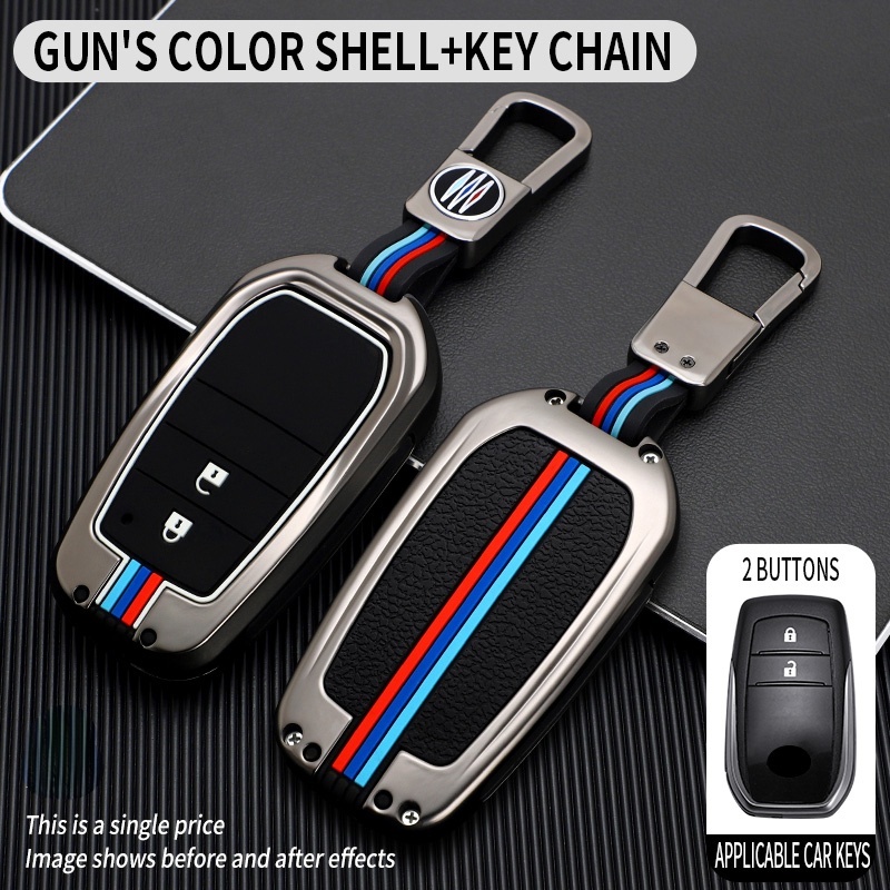 Casing Kunci Remote Mobil Bahan Alloy Untuk Toyota RAV4 Crown Hilux Fortuner Camry Land Cruiser Prado