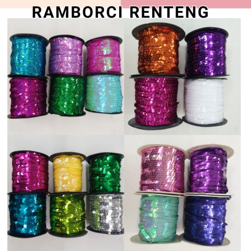 PERMETER-6MM|5MM|RAMBOCI RENTENG WARNA WARNI/PAYET RENTENG/PAYET RANGKAI