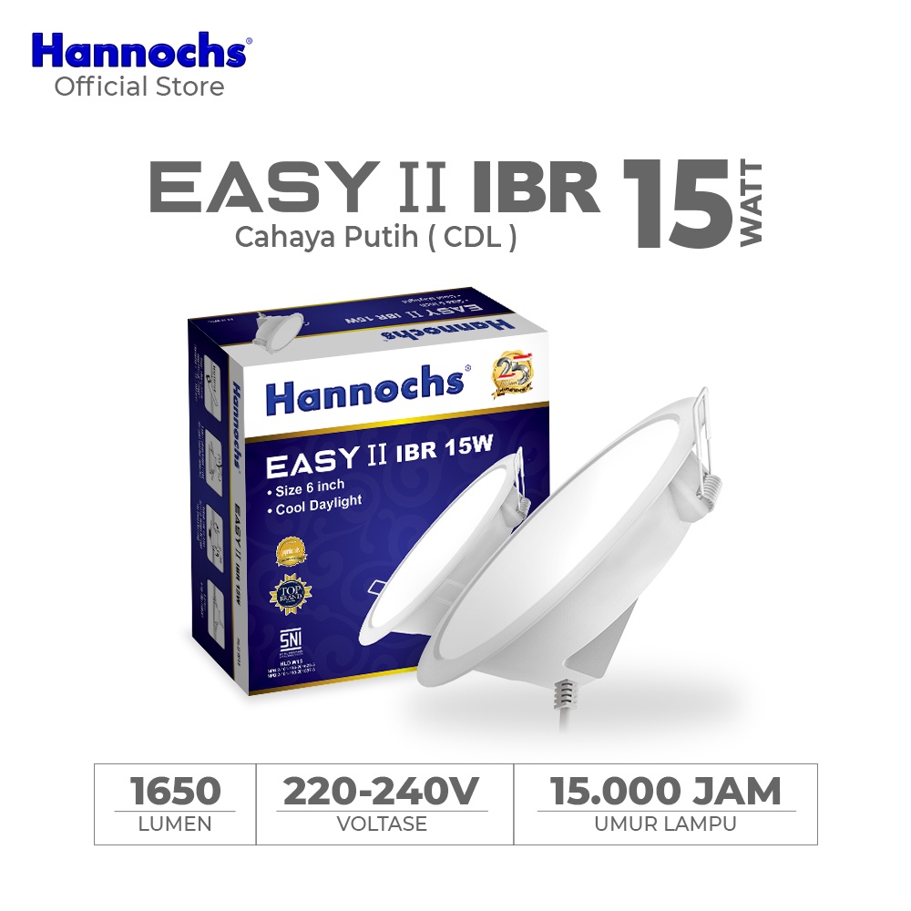 Hannochs Downlight LED EASY II 15W IBR Cahaya Putih