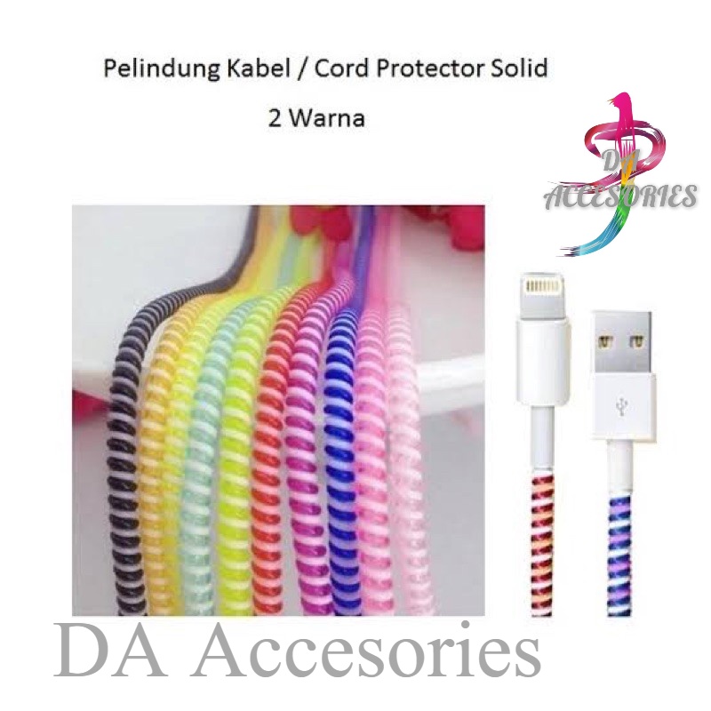 Pelindung Kabel Cord Protector Spiral Pelapis Kabel 2 Warna One Tone