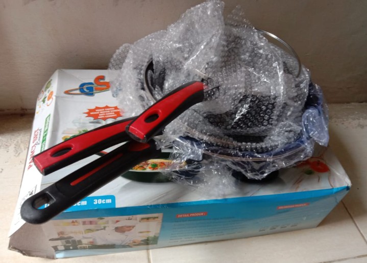 Panci Set Wajan Set Penggorengan Enamel Anti Lengket 3 Pcs Gsf-2630 Iyn-120st