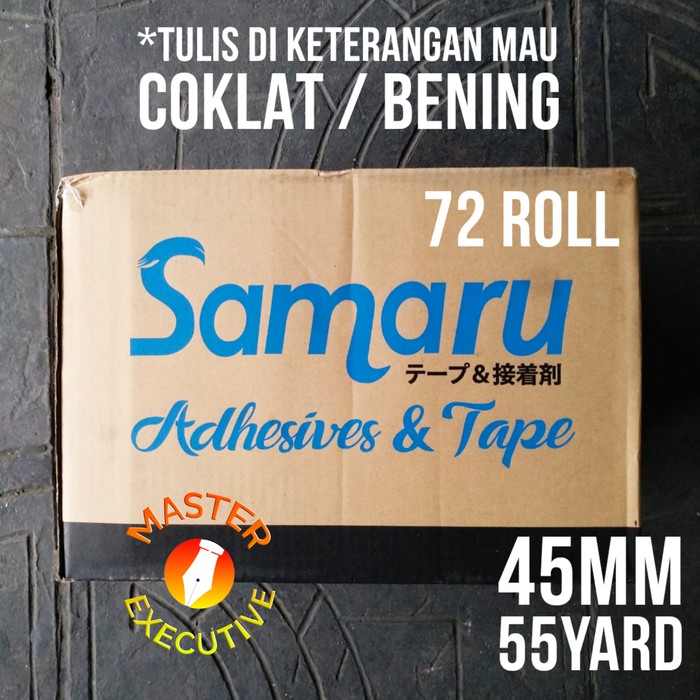 [Dus - 72 Roll] Samaru Lakban OPP Packing Tape 45 mm x 55 yard - Bening Coklat GO-SEND BANDUNG SAJA