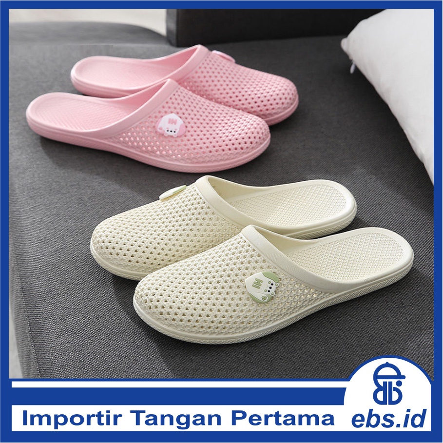 𝗘𝗕𝗦 ✅ COD SA004 Sandal Santai Wanita Rubber Lubang Lubang Kecil Warna Kamar Mandi Dapur Simple