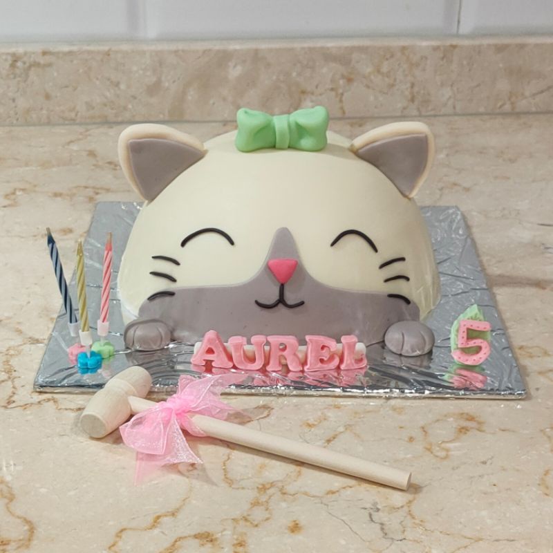 Pinata Ulang Tahun / Pinata Smash Cake Meow Head / Model Kepala Kucing