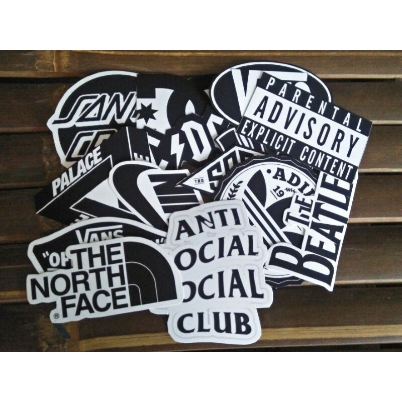 [PROMO] StikerPack Brand Black Of White aesthethic/Stiker Dinding.