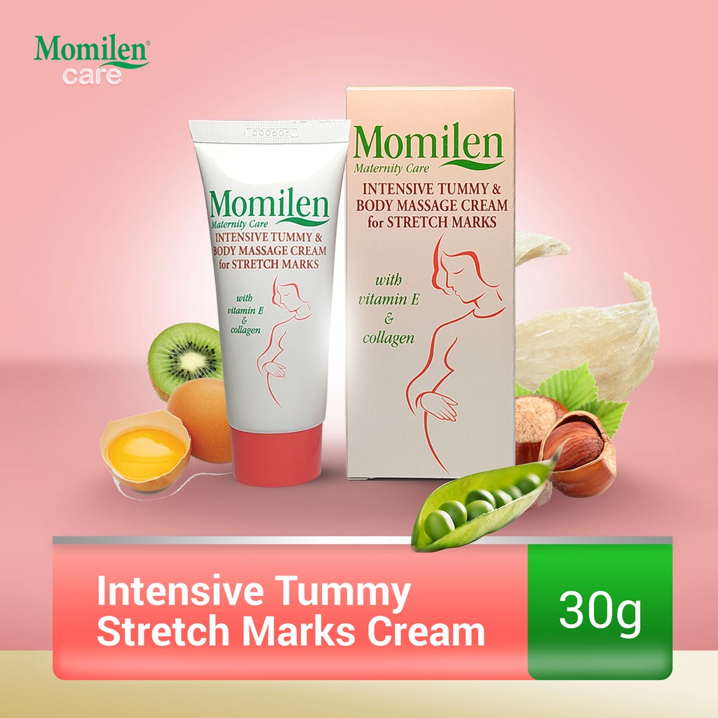 MOMILEN Stretch Mark Cream 30gr / Intensive Tummy / Penghilang Selulit / Garis Perut / Luka Perut