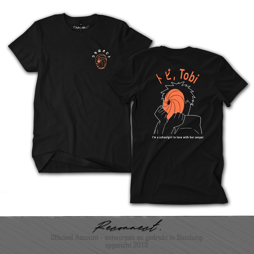 Reconnect Kaos Anime Jepang Naruto Tobi Akatsuki - Gratis Tambah Nama - Unisex Anak / Dewasa