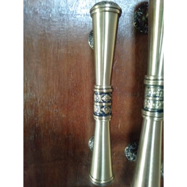 Handle Pintu / Gagang Pintu Rumah Pagar Kuningan Antik Godo Ukir 33cm