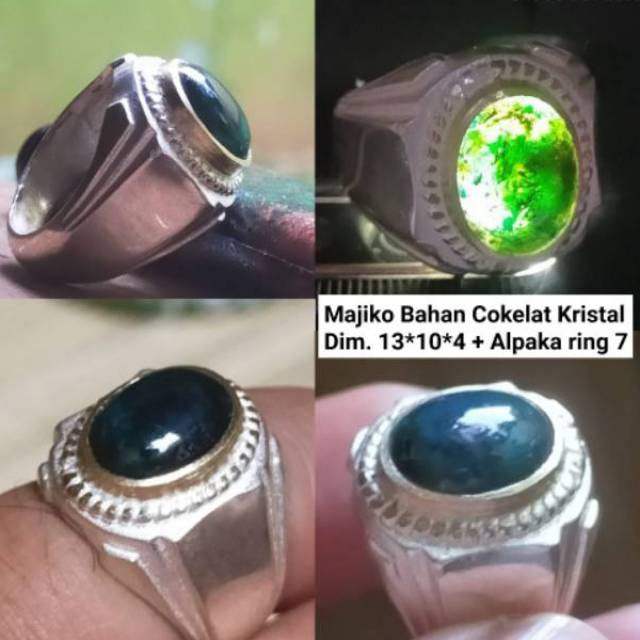 Natural Cincin Bacan Doko Majiko Bahan Cokelat Kristal
Dim. 13*10*4 + Alpaka ring 7
