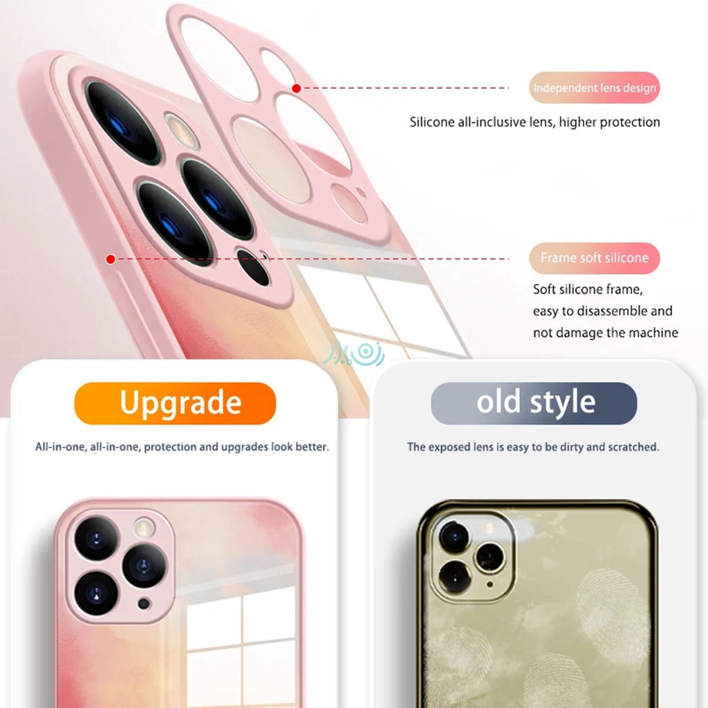 Case Tempered Glass Motif Lukisan Cat Air Untuk Iphone 13 Pro Max 11 12 Pro Max 13 12 11 Pro Max