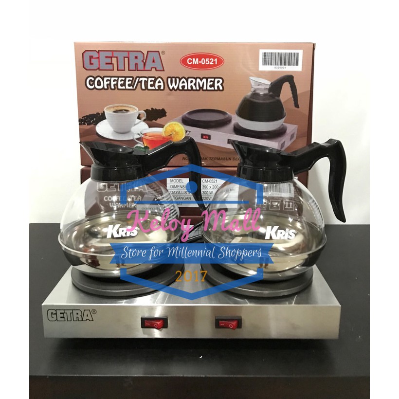 Pemanas Kopi Coffee Warmer Getra + 2 Teko Premium KINOX/KRIS