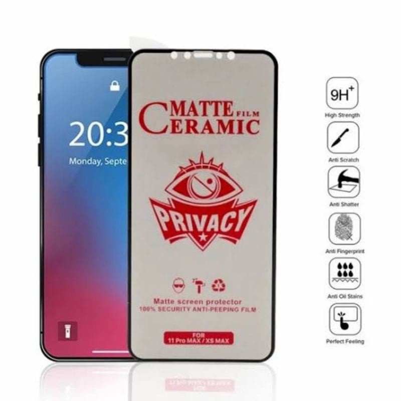 (268) Samsung A6+ 2018 , A7 2018 A8+ Plus 2018  Tempered Glass Keramik Matte Spy / TG Anti Privacy