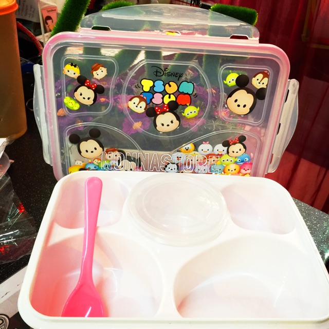 Wadah Bekal / Rantang Makanan Lima Sekat + Wadah Soup Tsum Tsum - Cars