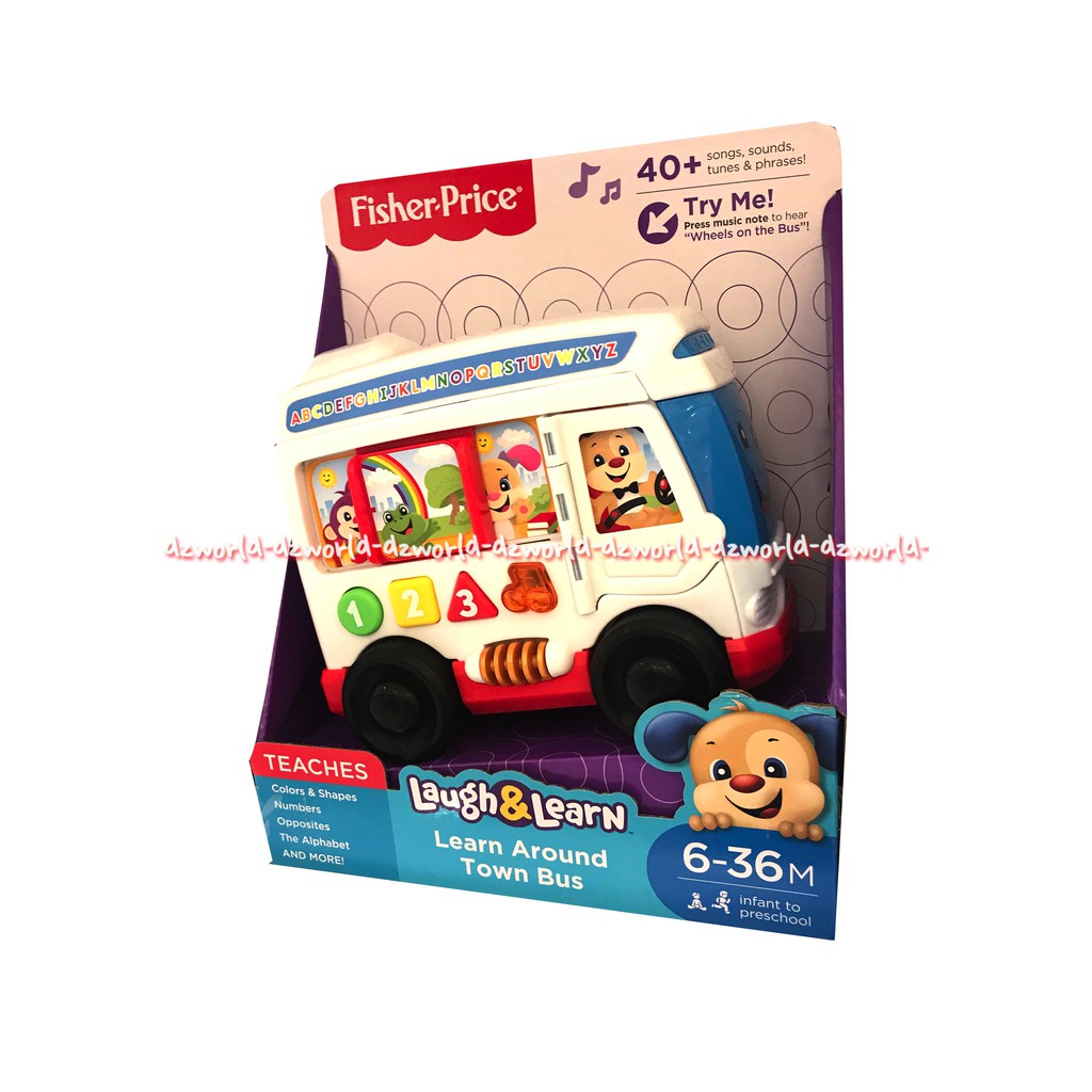 Fisher Price Laugh&amp;Learn Learn Around Town Bus Mainan Bus Untuk Bayi