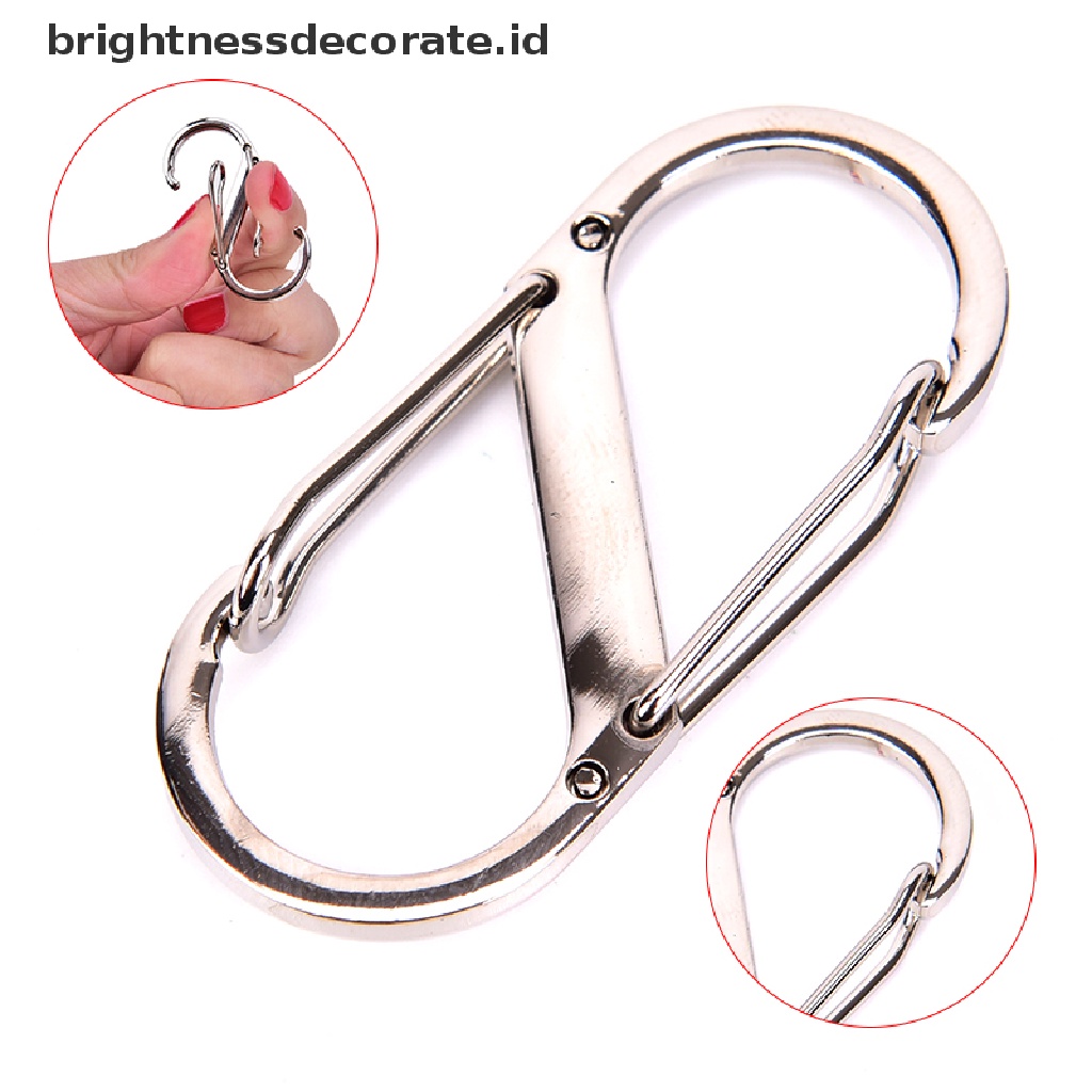 1 Pc Kait Carabiners Multifungsi Bentuk S Bahan Stainless Steel Untuk Outdoor