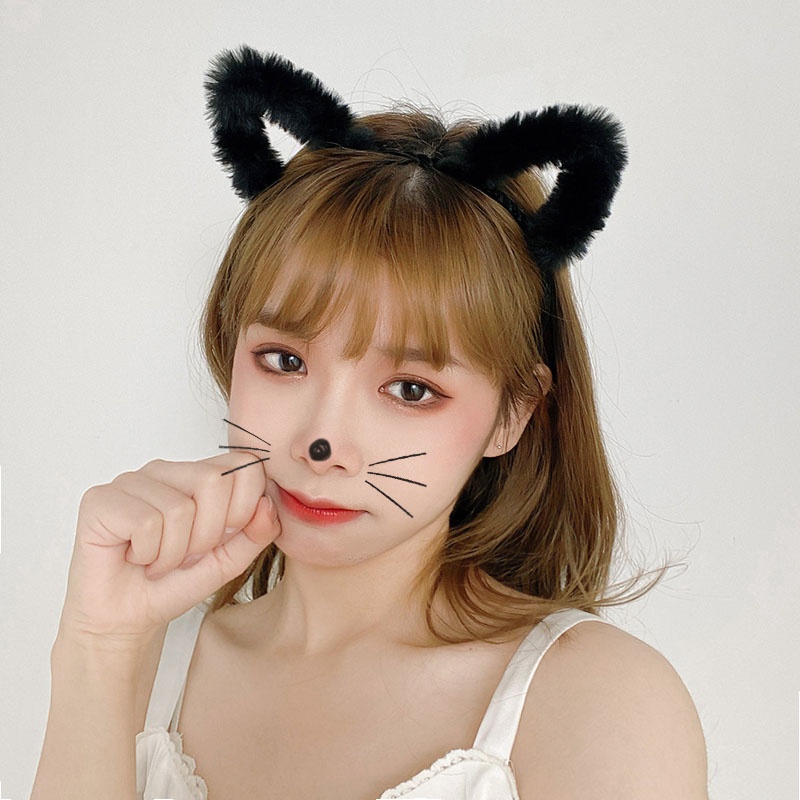 Bando Bulu Telinga Kucing Kitty Ear Fur Headband Cute Hair Band 8368