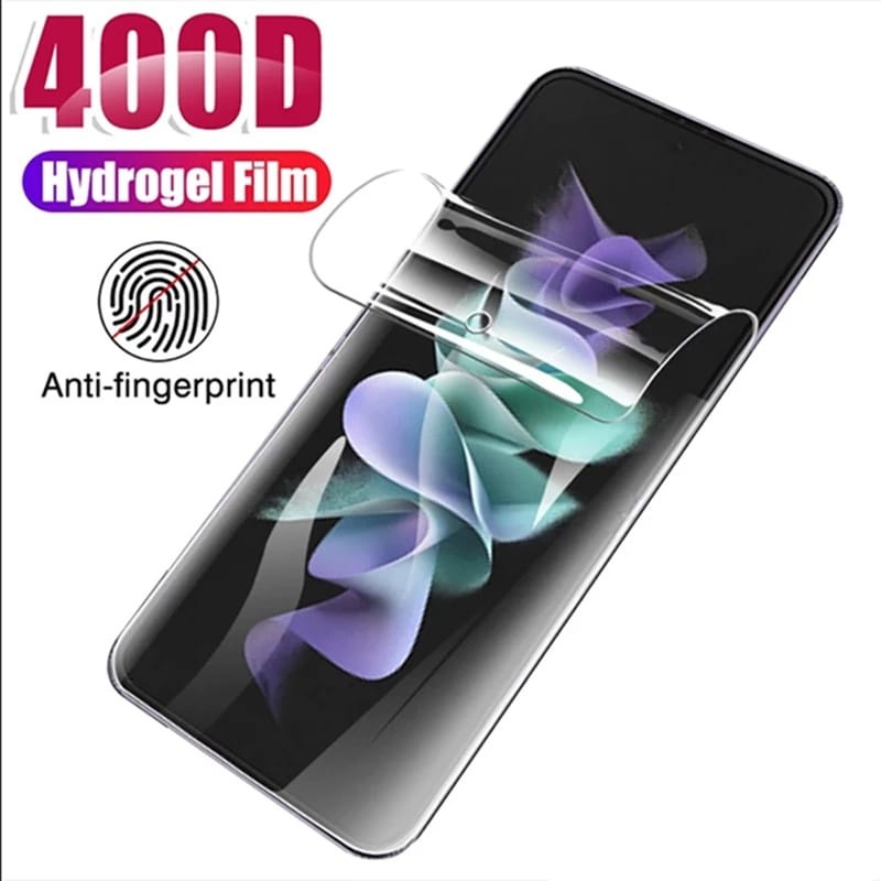 Hydrogel Full Glare Samsung Galaxy Z Flip 4 Flip 3 Anti Gores Screen Protector Jelly Full Set Anti Sidik Jari / Glare Matte 3in1